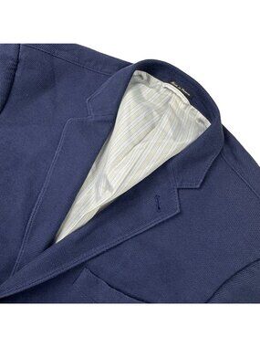 Flynt Men's 100% Cotton 2-Button Blazer Jacket Navy Blue • 44R